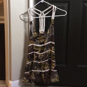 Cute flowy tank with roping detail straps